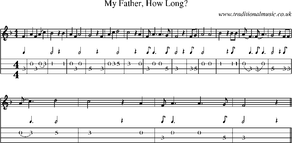 Mandolin Tab and Sheet Music for My Father, How Long?
