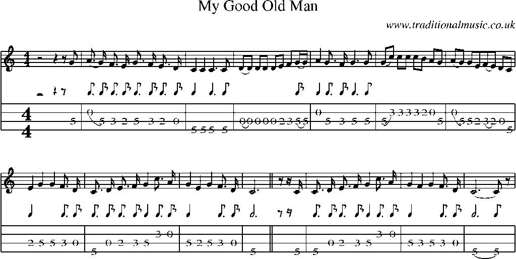 Mandolin Tab and Sheet Music for My Good Old Man
