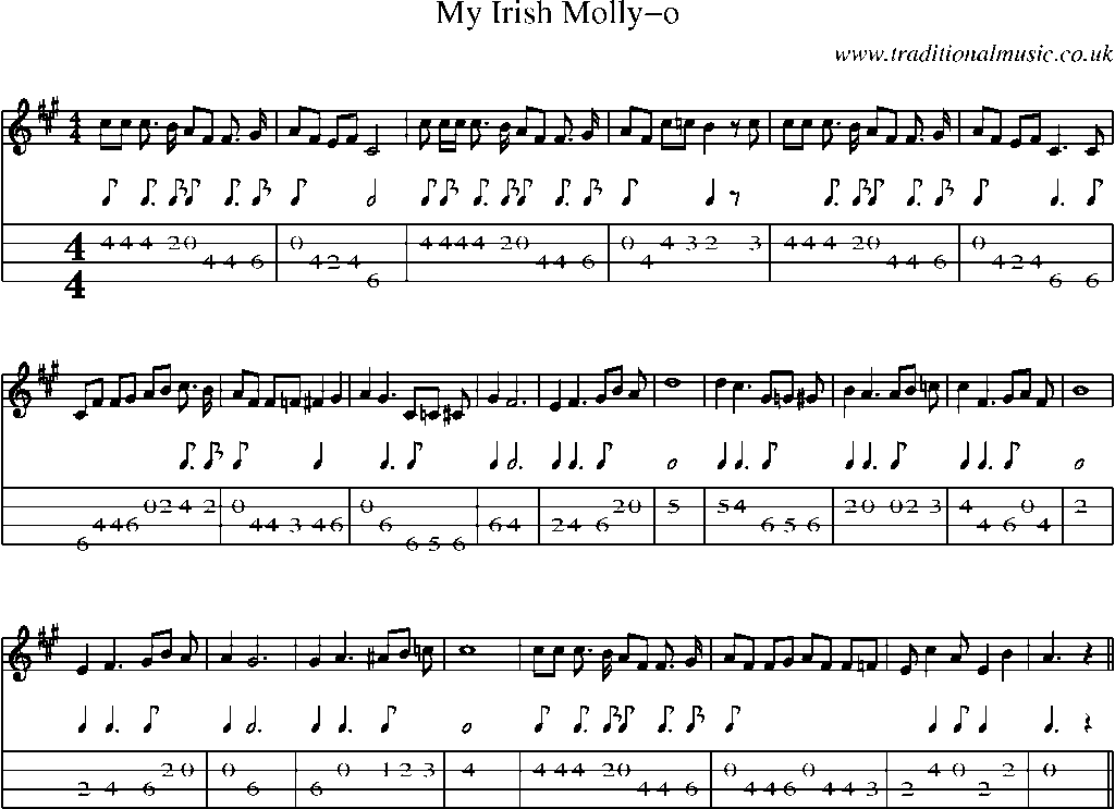 Mandolin Tab and Sheet Music for My Irish Molly-o(1)
