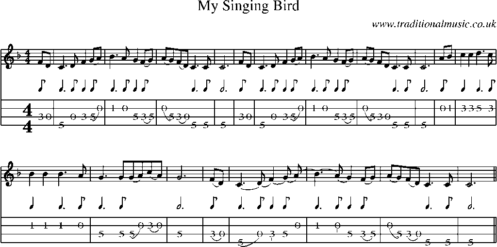 Mandolin Tab and Sheet Music for My Singing Bird