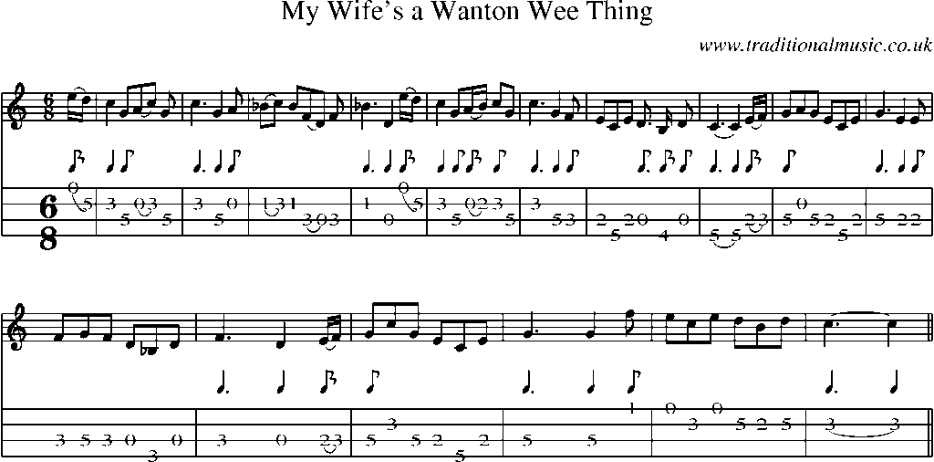 Mandolin Tab and Sheet Music for My Wife's A Wanton Wee Thing