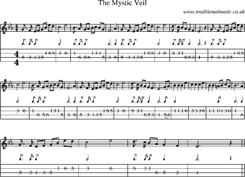 Mandolin Tab and Sheet Music for The Mystic Veil