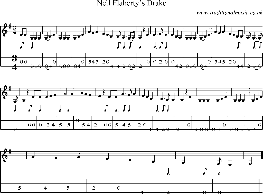 Mandolin Tab and Sheet Music for Nell Flaherty's Drake