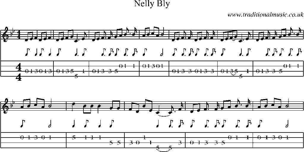 Mandolin Tab and Sheet Music for Nelly Bly