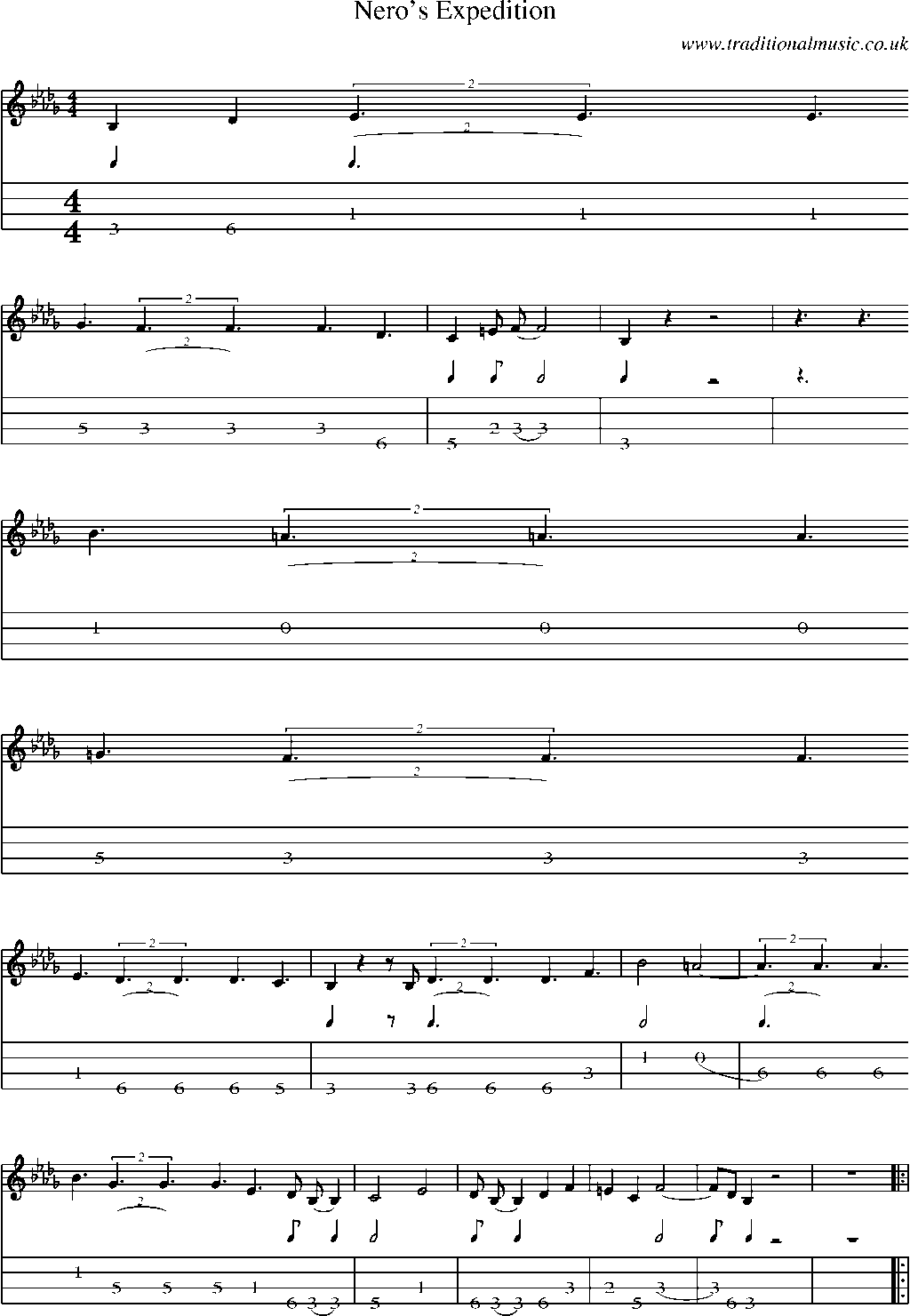 Mandolin Tab and Sheet Music for Nero's Expedition