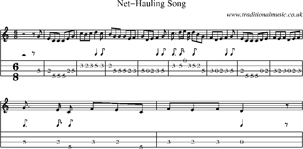 Mandolin Tab and Sheet Music for Net-hauling Song