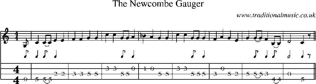 Mandolin Tab and Sheet Music for The Newcombe Gauger