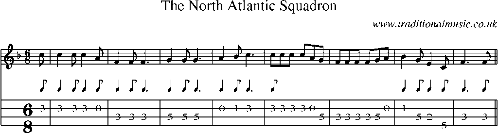 Mandolin Tab and Sheet Music for The North Atlantic Squadron