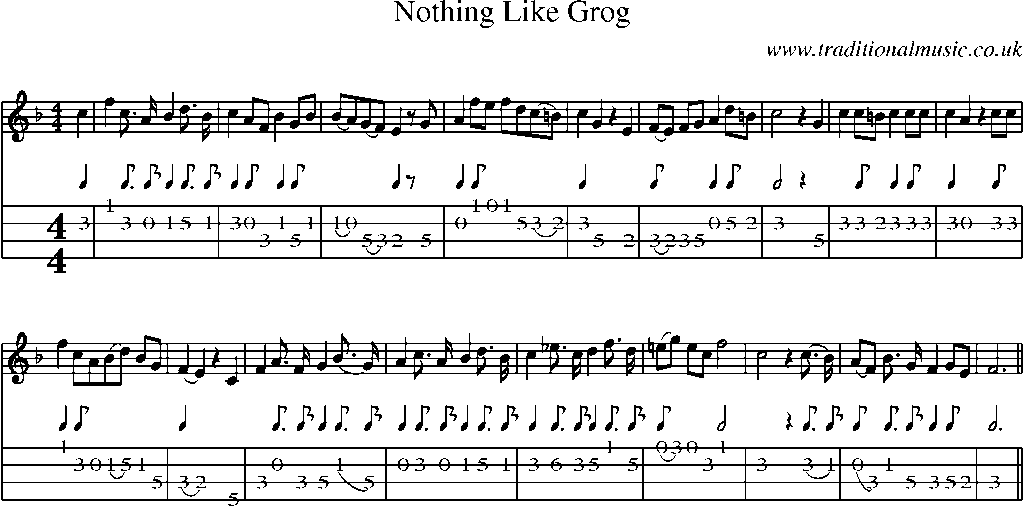 Mandolin Tab and Sheet Music for Nothing Like Grog