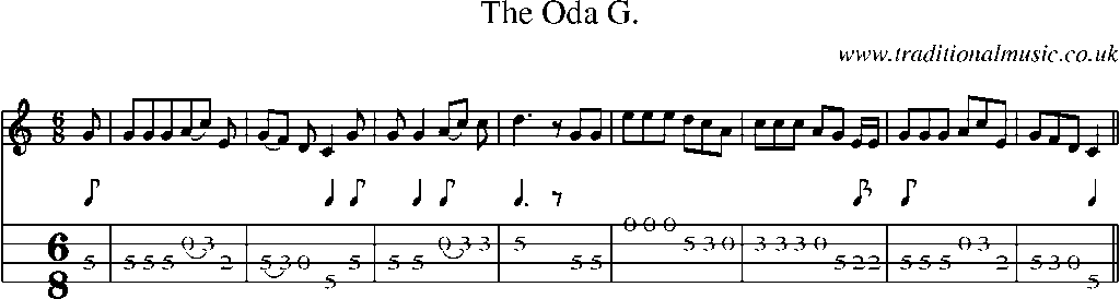 Mandolin Tab and Sheet Music for The Oda G.