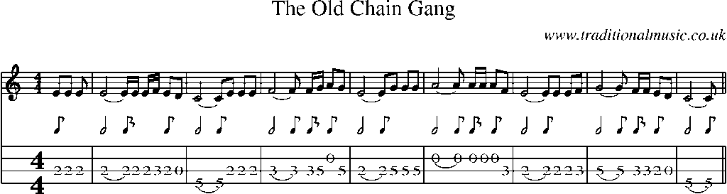 Mandolin Tab and Sheet Music for The Old Chain Gang