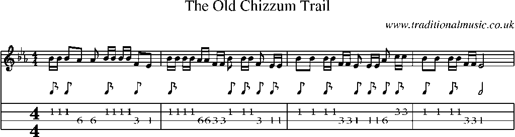 Mandolin Tab and Sheet Music for The Old Chizzum Trail