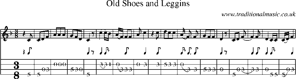 Mandolin Tab and Sheet Music for Old Shoes And Leggins