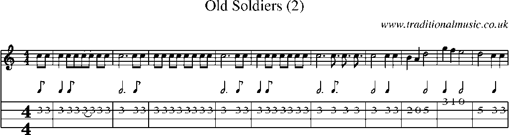 Mandolin Tab and Sheet Music for Old Soldiers(1)