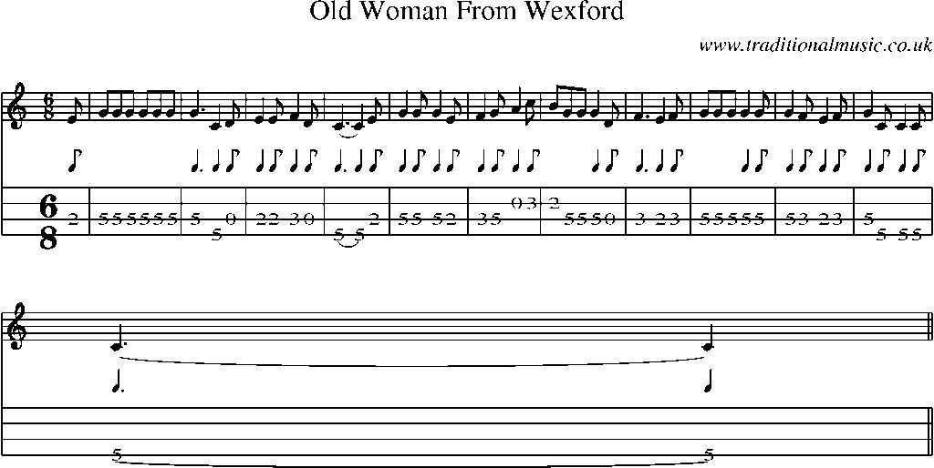 Mandolin Tab and Sheet Music for Old Woman From Wexford