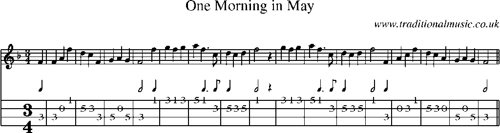 Mandolin Tab and Sheet Music for One Morning In May(1)