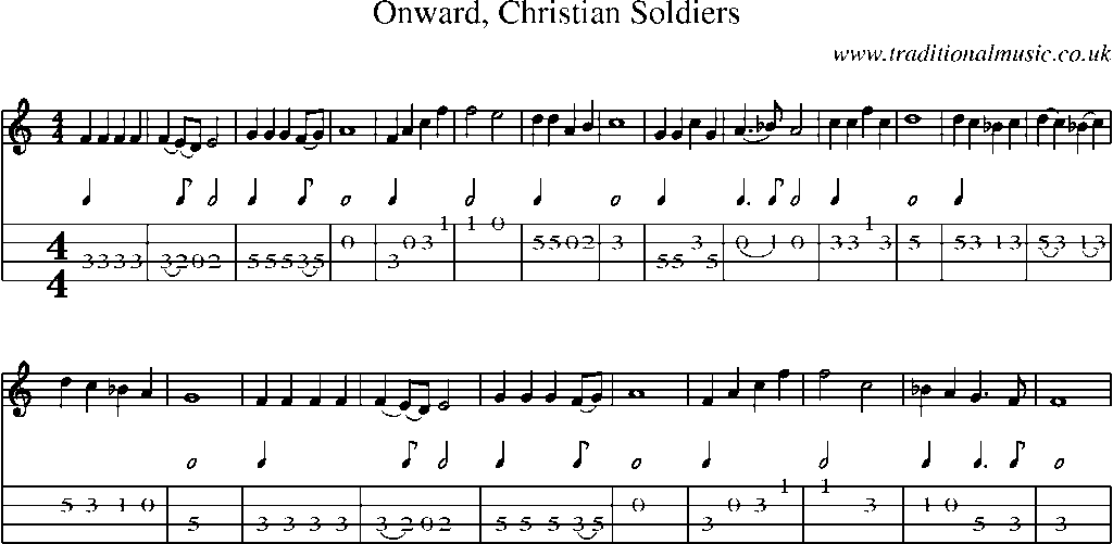 Mandolin Tab and Sheet Music for Onward, Christian Soldiers