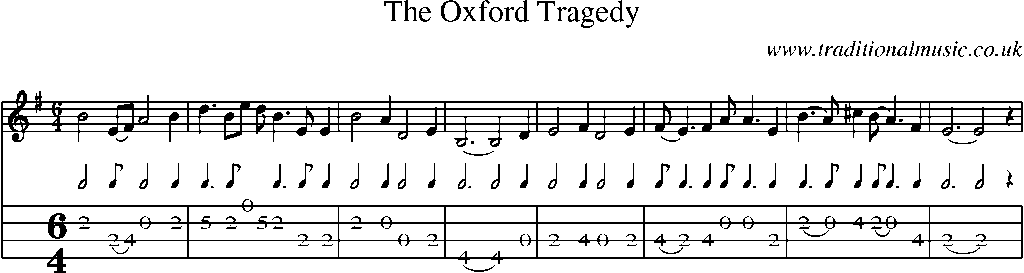 Mandolin Tab and Sheet Music for The Oxford Tragedy