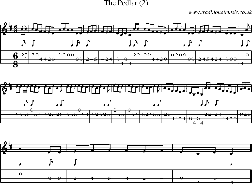 Mandolin Tab and Sheet Music for The Pedlar (2)
