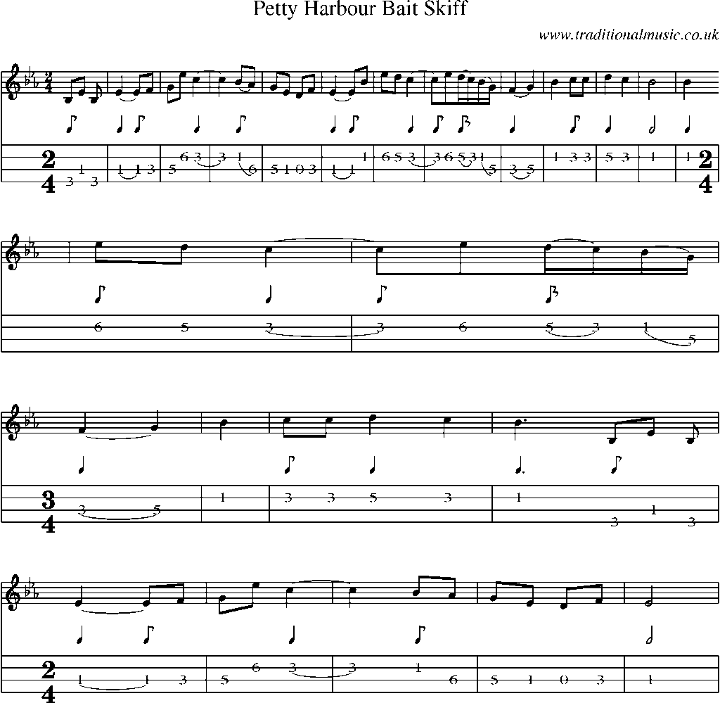 Mandolin Tab and Sheet Music for Petty Harbour Bait Skiff