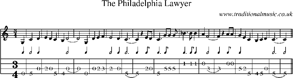 Mandolin Tab and Sheet Music for The Philadelphia Lawyer
