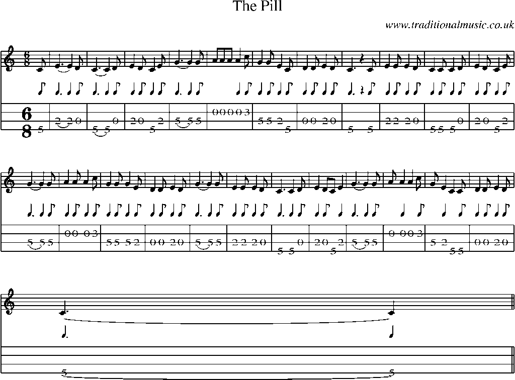Mandolin Tab and Sheet Music for The Pill