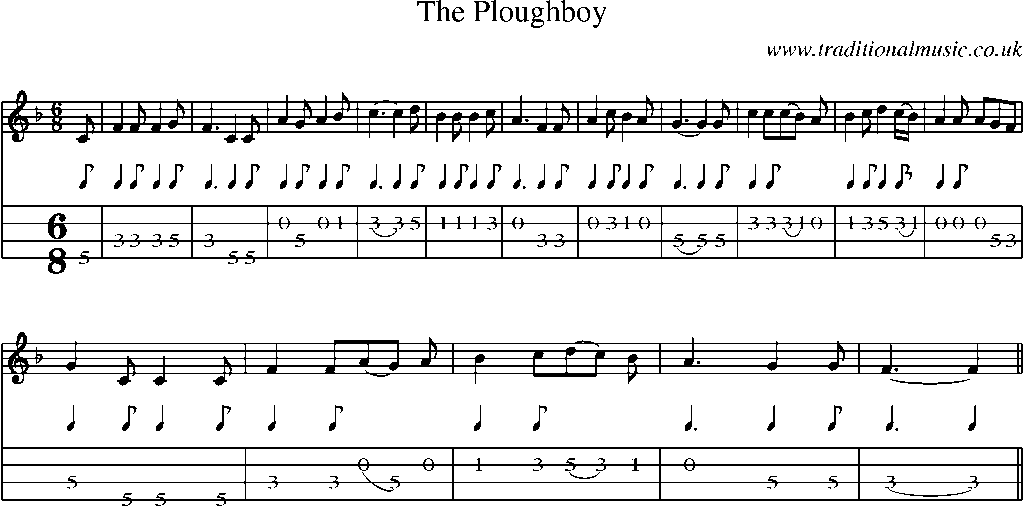 Mandolin Tab and Sheet Music for The Ploughboy