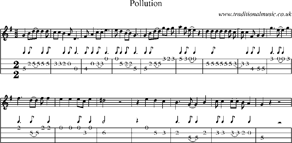 Mandolin Tab and Sheet Music for Pollution