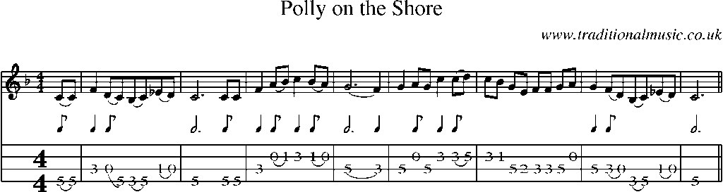 Mandolin Tab and Sheet Music for Polly On The Shore
