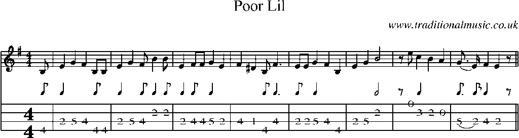 Mandolin Tab and Sheet Music for Poor Lil