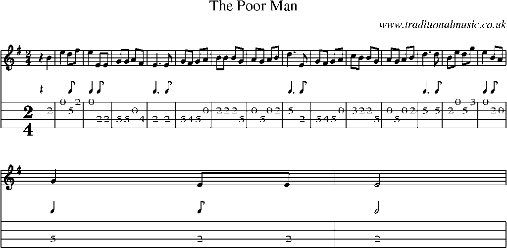 Mandolin Tab and Sheet Music for The Poor Man