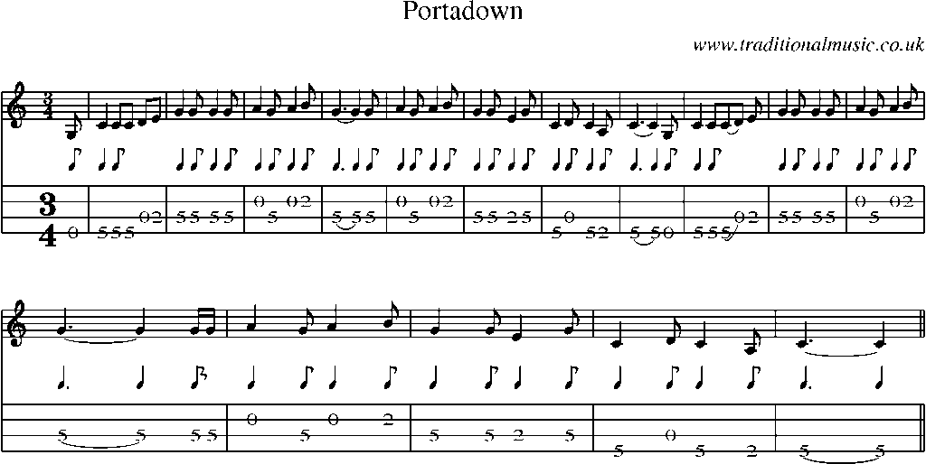 Mandolin Tab and Sheet Music for Portadown