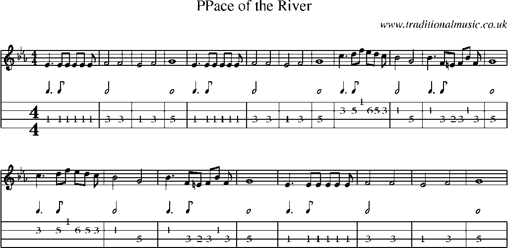 Mandolin Tab and Sheet Music for Ppace Of The River