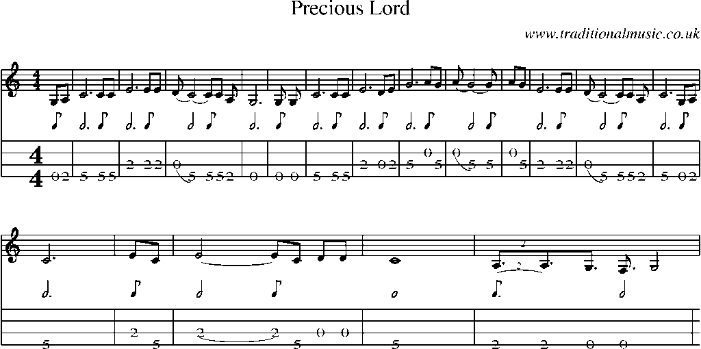 Mandolin Tab and Sheet Music for Precious Lord