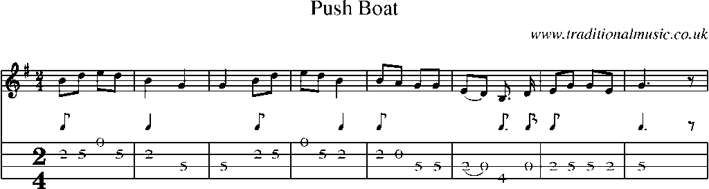 Mandolin Tab and Sheet Music for Push Boat