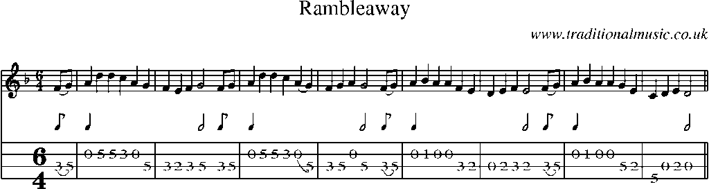 Mandolin Tab and Sheet Music for Rambleaway(1)