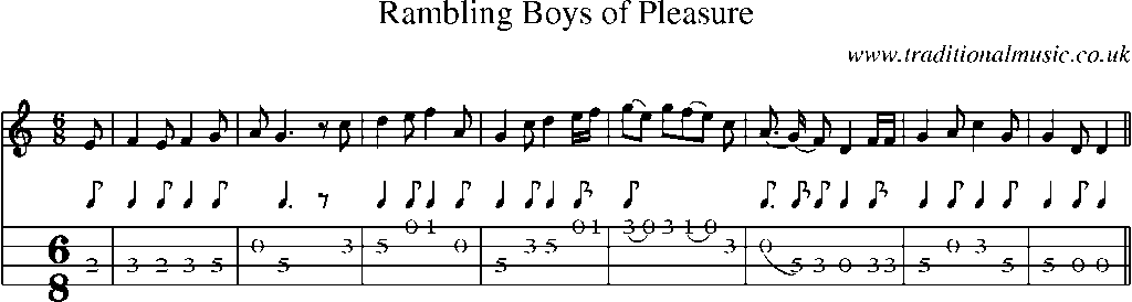 Mandolin Tab and Sheet Music for Rambling Boys Of Pleasure