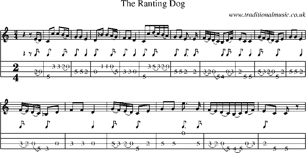 Mandolin Tab and Sheet Music for The Ranting Dog