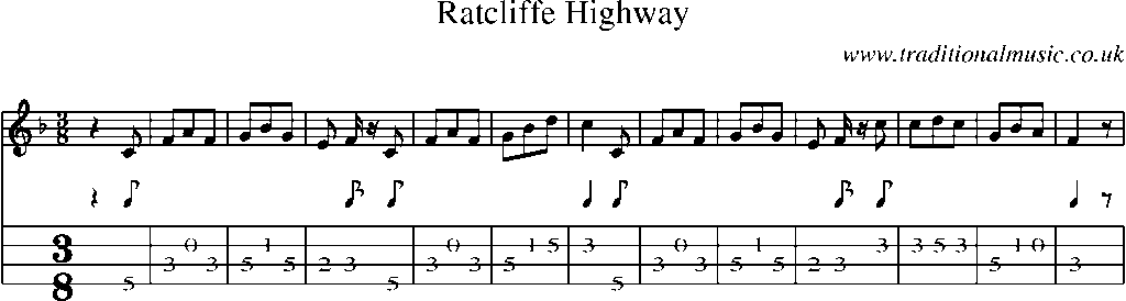 Mandolin Tab and Sheet Music for Ratcliffe Highway
