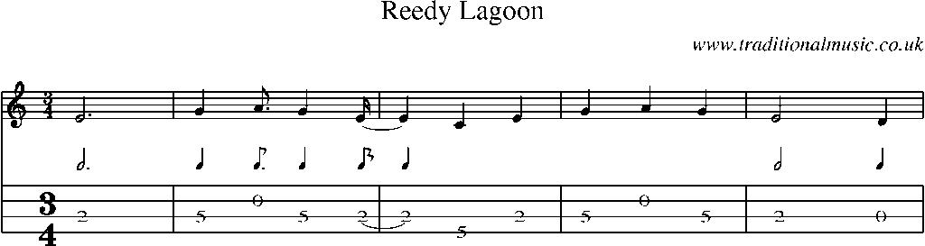 Mandolin Tab and Sheet Music for Reedy Lagoon