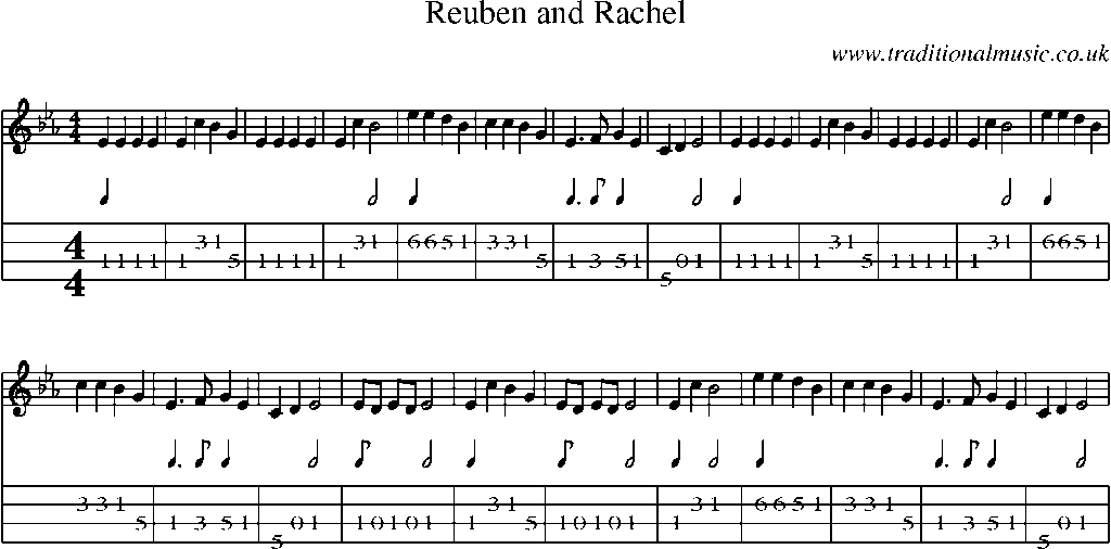 Mandolin Tab and Sheet Music for Reuben And Rachel