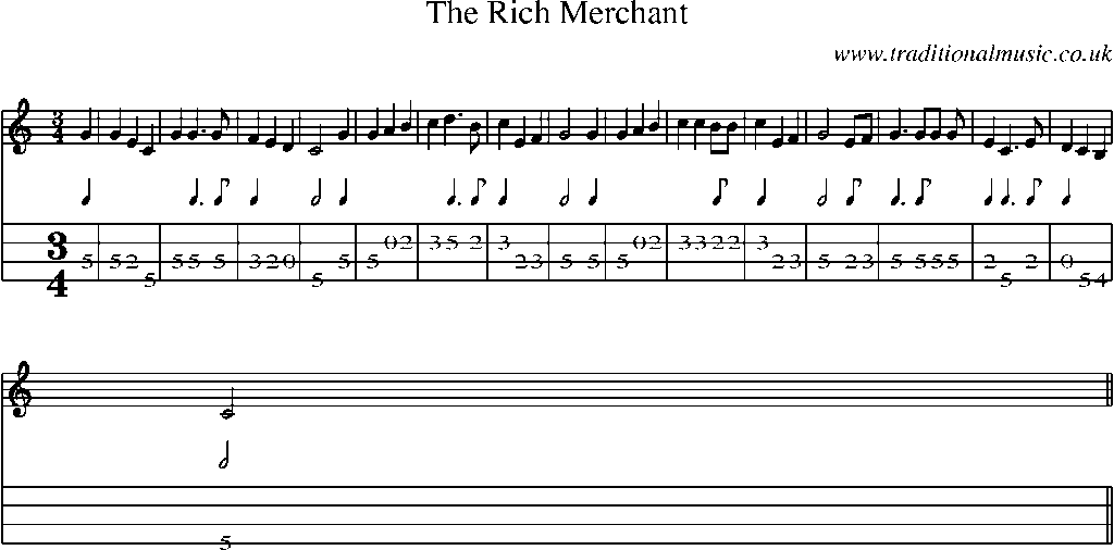 Mandolin Tab and Sheet Music for The Rich Merchant