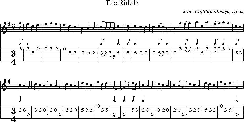 Mandolin Tab and Sheet Music for The Riddle