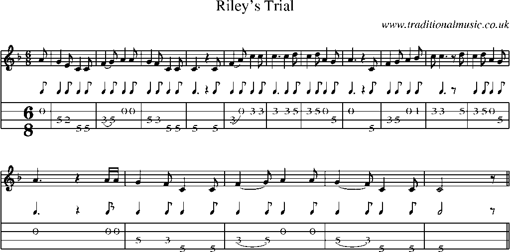 Mandolin Tab and Sheet Music for Riley's Trial