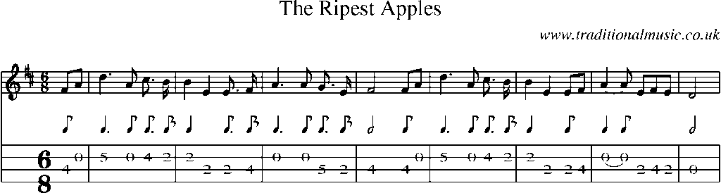 Mandolin Tab and Sheet Music for The Ripest Apples