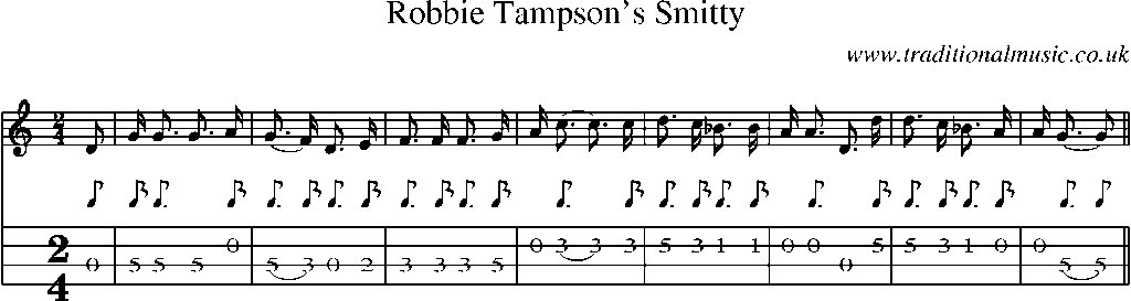 Mandolin Tab and Sheet Music for Robbie Tampson's Smitty