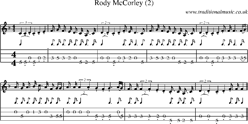 Mandolin Tab and Sheet Music for Rody Mccorley (2)