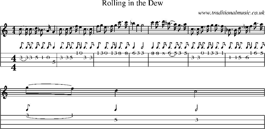 Mandolin Tab and Sheet Music for Rolling In The Dew(1)