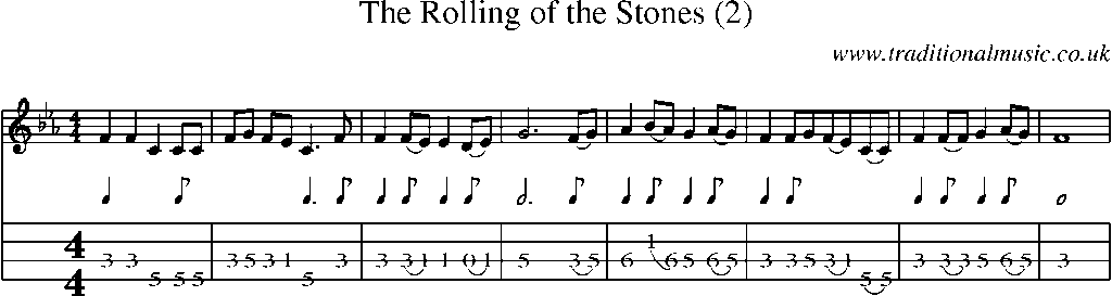 Mandolin Tab and Sheet Music for The Rolling Of The Stones (2)