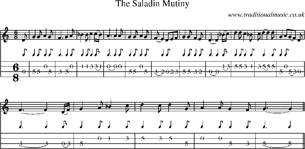 Mandolin Tab and Sheet Music for The Saladin Mutiny